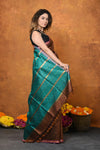 Designed By VMI~ Handloom Pure Tussar Silk Saree With Sleek Border~ Brown