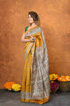 Designed By VMI~ Handloom Pure Tussar Silk Saree With Beautiful Madhubani Print~ Yellow