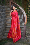 Rang Mahal ~ Handloom Pure Silk Paithani Maharani Paithani in Rani Pink