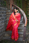 Rang Mahal ~ Handloom Pure Silk Paithani Maharani Paithani in Rani Pink