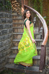 Rang Mahal ~ Handloom Pure Cotton Paithani in Lime Green with Asawali Pallu