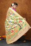 Premium! Masterpiece Handloom All Over Pure Cotton Paithani Saree (3 months weaving)