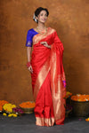 VMI Exclusive! Diwali Special Handloom Pure Silk Mahalakshmi Paithani Saree With Most Traditional Temple Border