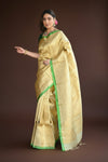 Rang Mahal ~ Brocade Gadwal Pure Silk Handloom Saree in Serene Yellow (With Silk Mark)