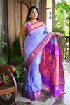 Rang Mahal ~ Handloom Pure Silk Maharani Paithani in Rich and Perfect Lavender high quality silk (With Silk Mark)