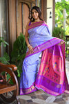 Rang Mahal ~ Handloom Pure Silk Maharani Paithani in Rich and Perfect Lavender high quality silk (With Silk Mark)