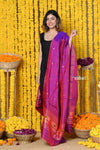 Rajsi~Handloom Pure Silk Paithani Dupatta With Beautiful Zari Work and Handwoven Buttis~ Starlight Violet