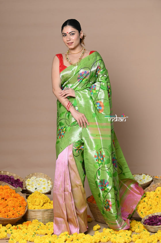 Rajsi~ Premium! Masterpiece Handloom All Over Zari Pure Silk Paithani Saree