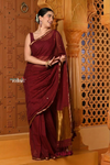 Shubh ~ Designer! High Quality Pure Mul Cotton Handloom Saree - Maroon