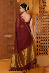 Shubh ~ Designer! High Quality Pure Mul Cotton Handloom Saree - Maroon