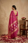 Ganga Ghat ~ Handwoven Banarasi Tissue Silk Saree In  PInk