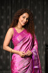 Mahalakshmi ~ Handloom Pure Silk Paithani Saree with Traditional Asawali Pallu in Mauve Pink