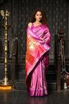 Mahalakshmi ~ Handloom Pure Silk Paithani Saree with Traditional Asawali Pallu in Mauve Pink