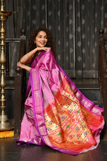  Mahalakshmi ~ Handloom Pure Silk Paithani Saree with Traditional Asawali Pallu in Mauve Pink