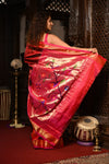 Mahalakshmi ~ Handloom Pure Silk Paithani with Parrot Pallu in Maroon