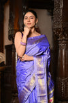 Mahalakshmi ~ Handloom Pure Silk Paithani with Lotus Peacock Pallu in Lilac