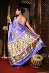 Mahalakshmi ~ Handloom Pure Silk Paithani with Lotus Peacock Pallu in Lilac