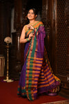 Mahalakshmi ~ Designer Cotton Saree in Purple with Green Border