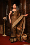 Mahalakshmi ~ Designer Cotton Saree in Coffee Brown with Designer Border