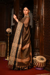 Mahalakshmi ~ Designer Cotton Saree in Coffee Brown with Designer Border