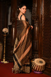 Mahalakshmi ~ Designer Cotton Saree in Coffee Brown with Designer Border