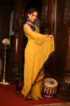 Mahalakshmi ~ Pure Mul Cotton Handloom Saree with Sequin ~ Yellow