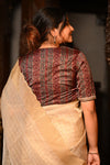 Mahalakshmi Premium ~ Viscose Tissue Saree with Cut Work Border in Beige