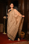 Mahalakshmi ~Handloom Cotton Silk Duppata With Beautiful Print and Designer Tassels ~ Slaked