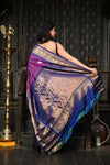 Mahalakshmi ~ Gadwal Pure Silk Handloom Saree in Purple and Dark Blue