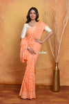Mastaani ~ Handblock Printed Cotton Saree With Natural Dyes ~ Orange