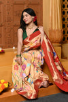 Gaurangi - Garden of Heritage – Handloom All Over Pure Silk Paithani Saree with Floral Handwork in Zari Yellow