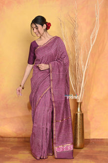  Mastaani ~ Chanderi Natural Dye Handblock Printed Saree - Mauve
