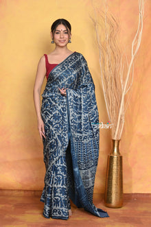  Mastaani ~ Designer Modal Silk Saree With With Beautiful Floral Print - Blue