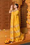 Gaurangi ~ Handloom Cotton Silk with Sleek Designer Border in Sunrise Yellow