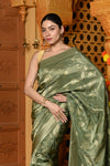 Gaurangi ~ Viscose Hand-dyed Rangkaath Saree in Exclusive Sage Green