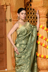 Gaurangi ~ Viscose Hand-dyed Rangkaath Saree in Exclusive Sage Green