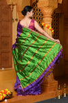 Gaurangi ~ Designed By VMI~ Handloom Pure Tussar Silk Saree With Sleek Border~ Lilac Green