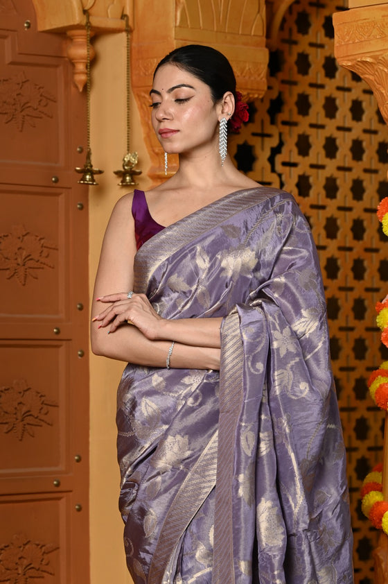 Gaurangi ~ Viscose Hand-dyed Rangkaath Saree in Exclusive Lavender