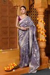 Gaurangi ~ Viscose Hand-dyed Rangkaath Saree in Exclusive Lavender