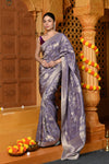 Gaurangi ~ Viscose Hand-dyed Rangkaath Saree in Exclusive Lavender