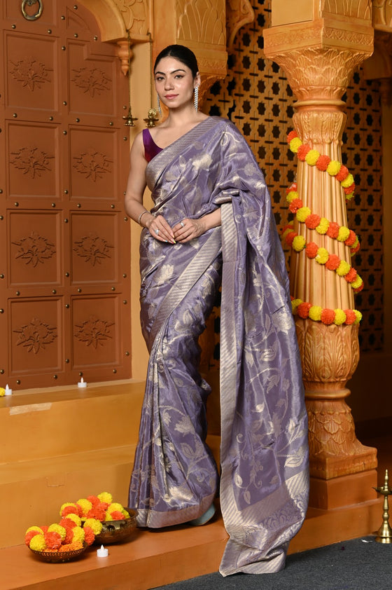 Gaurangi ~ Viscose Hand-dyed Rangkaath Saree in Exclusive Lavender