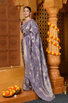 Gaurangi ~ Viscose Hand-dyed Rangkaath Saree in Exclusive Lavender