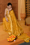 Gaurangi ~ Viscose Hand-dyed Rangkaath Saree in Exclusive Yellow