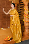 Gaurangi ~ Viscose Hand-dyed Rangkaath Saree in Exclusive Yellow