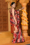 Gaurangi ~ Viscose Hand-dyed Rangkaath Saree in Monochrome Red Brown