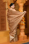 Gaurangi ~ Viscose Hand-dyed Saree in Monochrome Slaked Dusty Rose