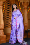 Durva Premium ~ Gadwal Pure Silk Handloom Saree in Lilac