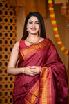 Durva Premium ~ Handloom Pure Soft Silk Saree in Maroon (Limited Edition)