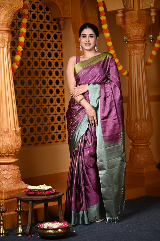 Durva Premium ~ Handloom Pure Soft Silk Saree in Wine (Limited Edition)