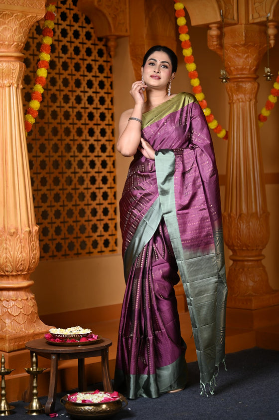 Durva Premium ~ Handloom Pure Soft Silk Saree in Wine (Limited Edition)